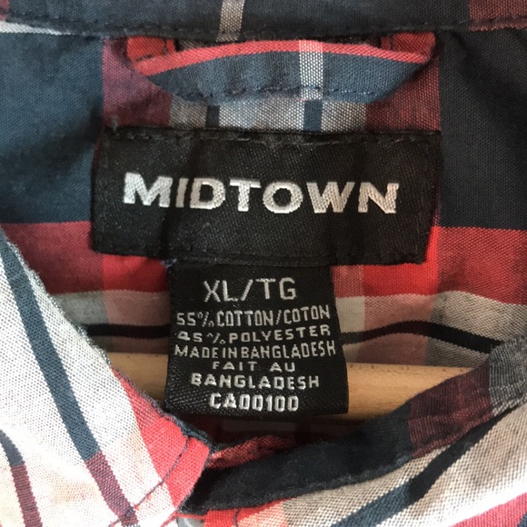 Midtown Plaid Long Sleeve Shirt Size XL - Picture 4 of 6